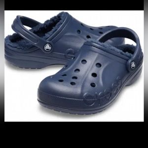 New Crocs Men's & Women's Slippers Baya Lined Clogs, Navy Size M-9 W-11